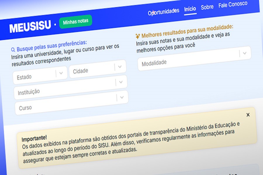 Plataforma ajuda a encontrar melhores chances de aprovação nas universidades federais pelo Sisu